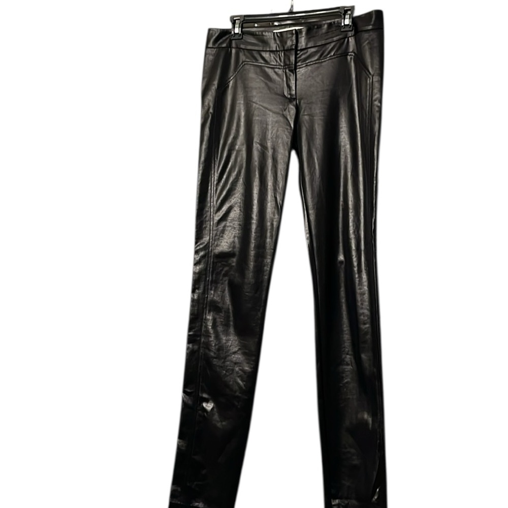 DVF Diane Von Furstenberg size 10 Black shiny dress pants with stretch
